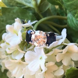 Stunning Moissanite and Sapphire ring